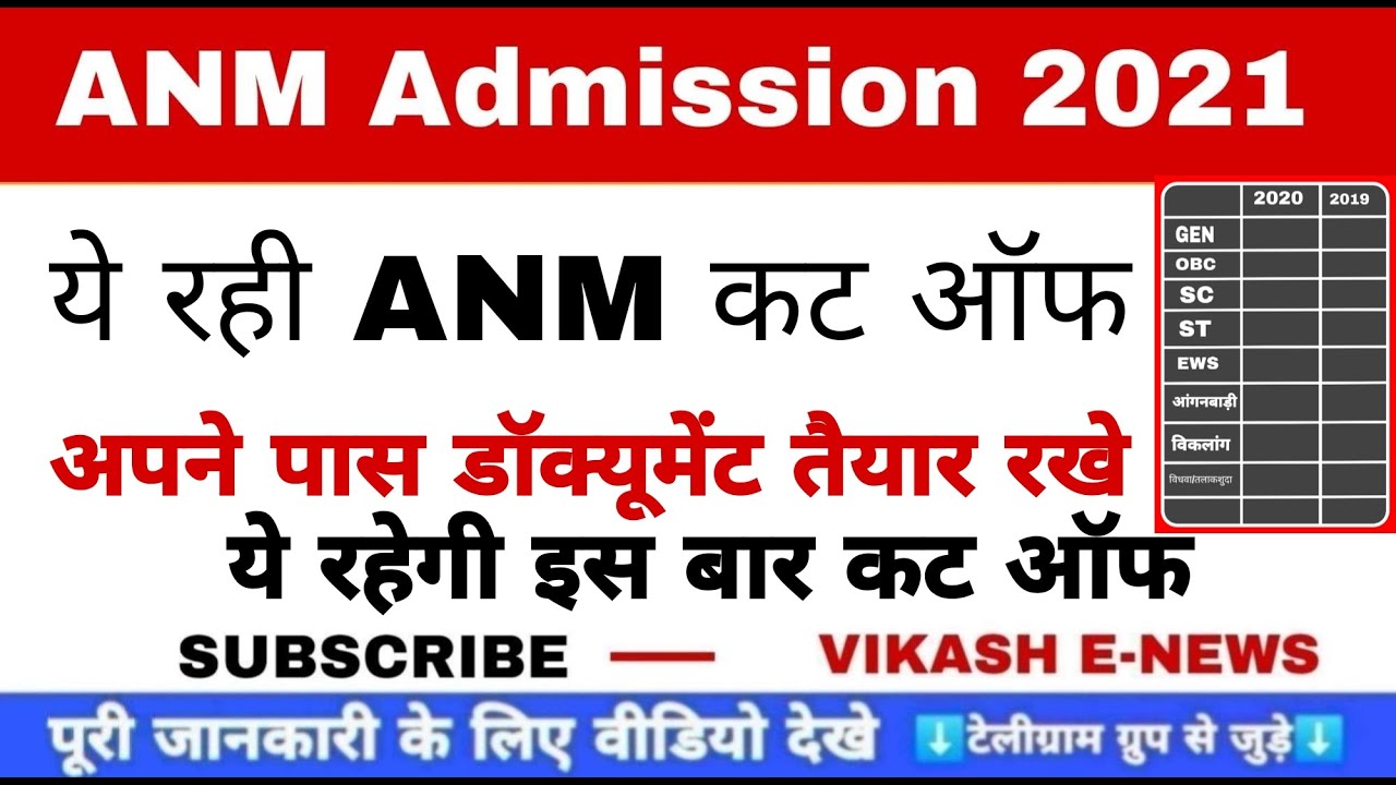 ANM 2021 Cut Off || ये रही इस बार एएनएम कट ऑफ || #Anm_cut_off_2021 || इनको मिलेगी सरकारी कॉलेज