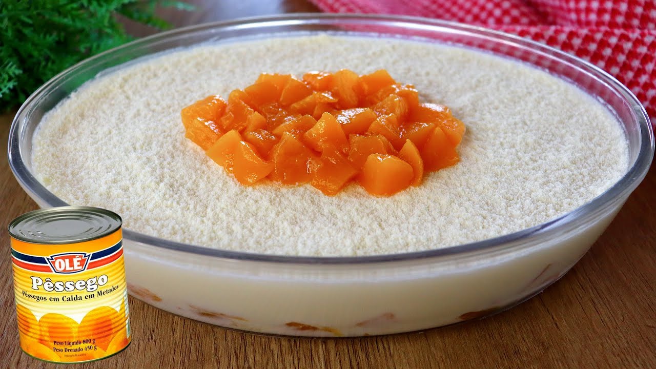 SOBREMESA DE PESSEGO - MOUSSE DE PESSEGO MUITO FÁCIL