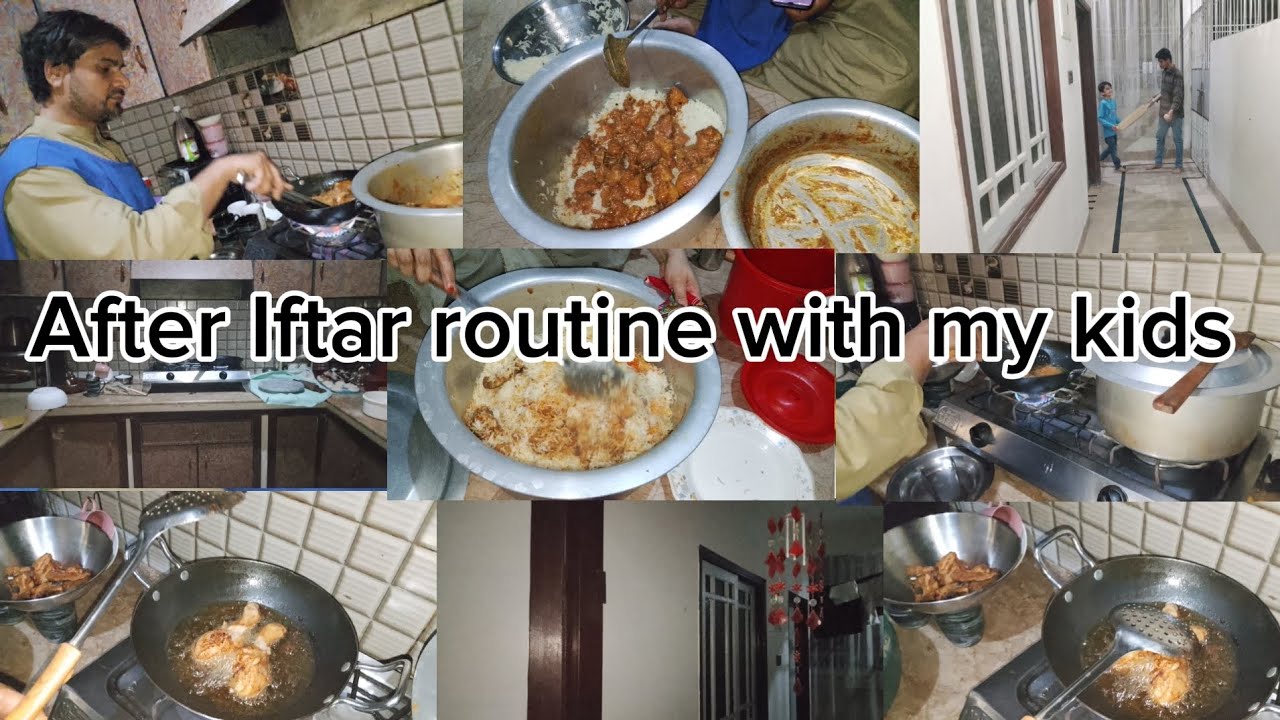 Iftari ke Baad bachon ki ronak || husband ne banaye mazedaar chicken masala fried rice.