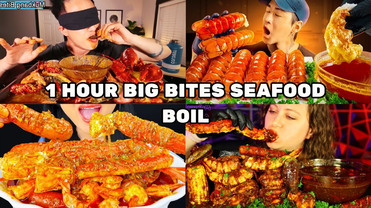 ASMR 1-HOUR BIG BITES SEAFOOD BOIL MUKBANG 🌶️🦀😋👌 | ASMR Compilation | Lets eat with mukbangers