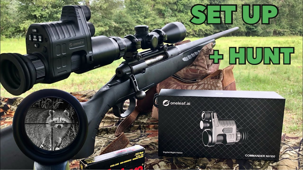 One Leaf Commander NV100 Review Day/Night Vision Scope Recorder + .243 Raccoon Hunt