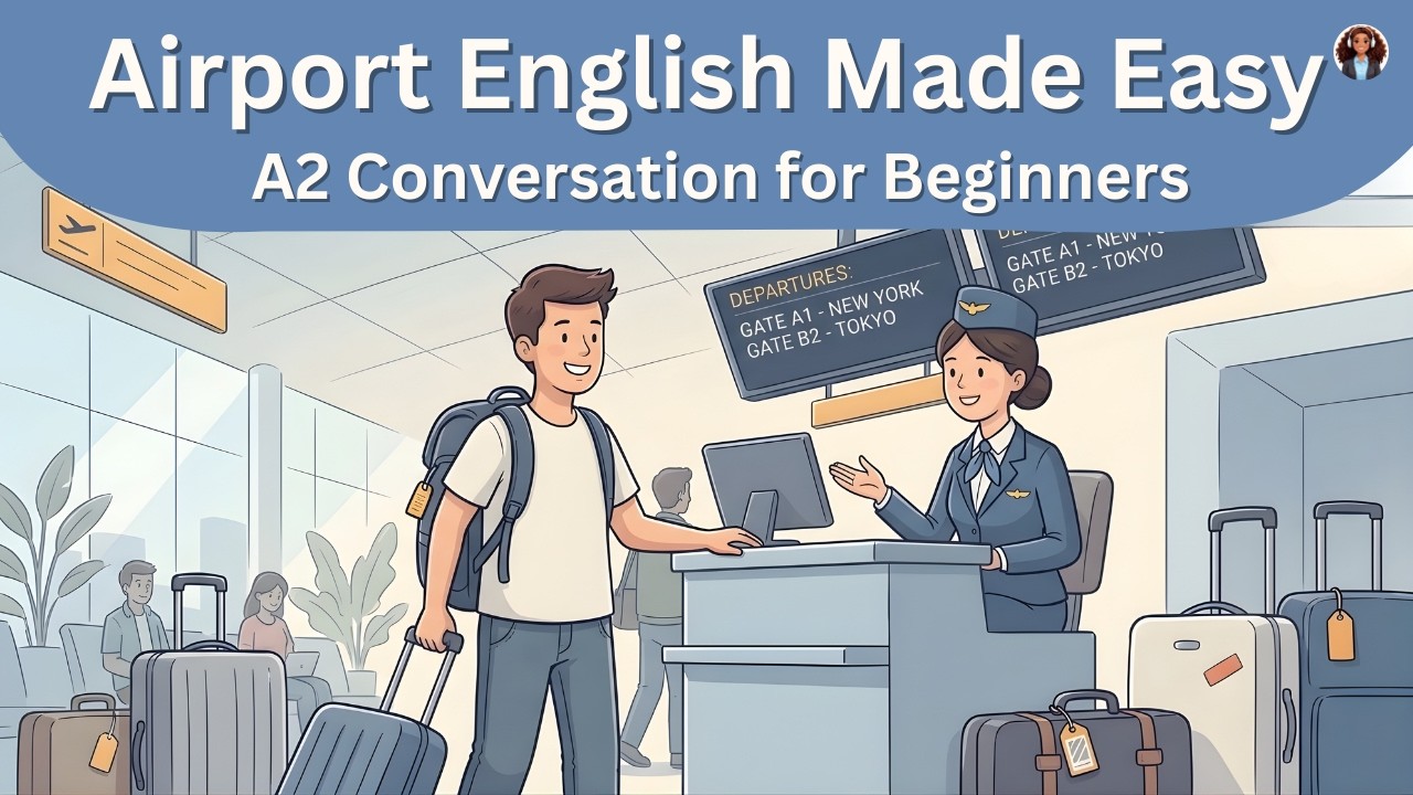At the Airport | A2 Conversation for Beginners | Easy English Podcast