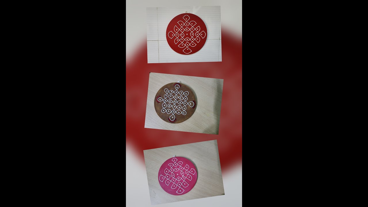 Rangoli as A Traditional Art Piece !!! Amazing Background Colour with  Thread Work.....