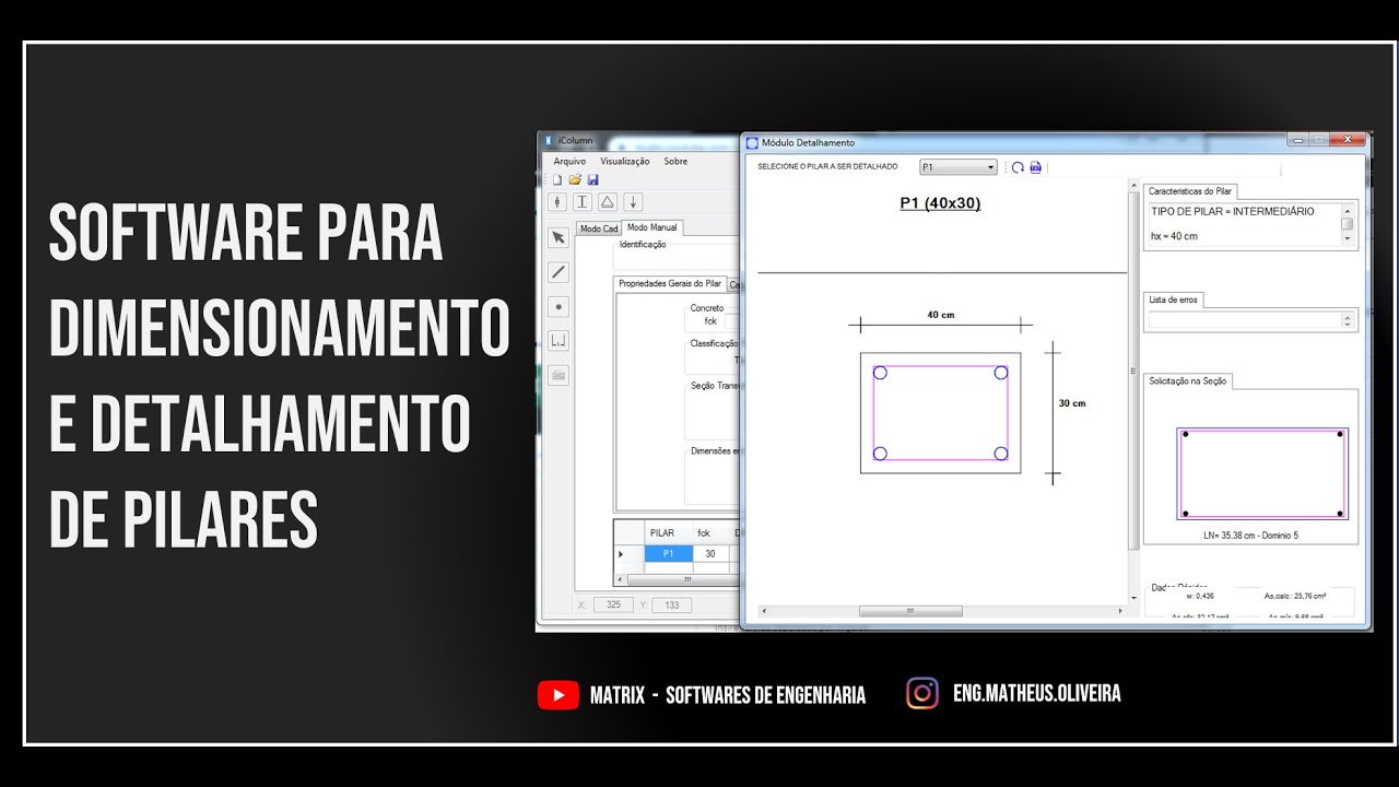 Software para Dimensionamento e Detalhamento de Pilares - WhatsApp (+55 19 996746157)