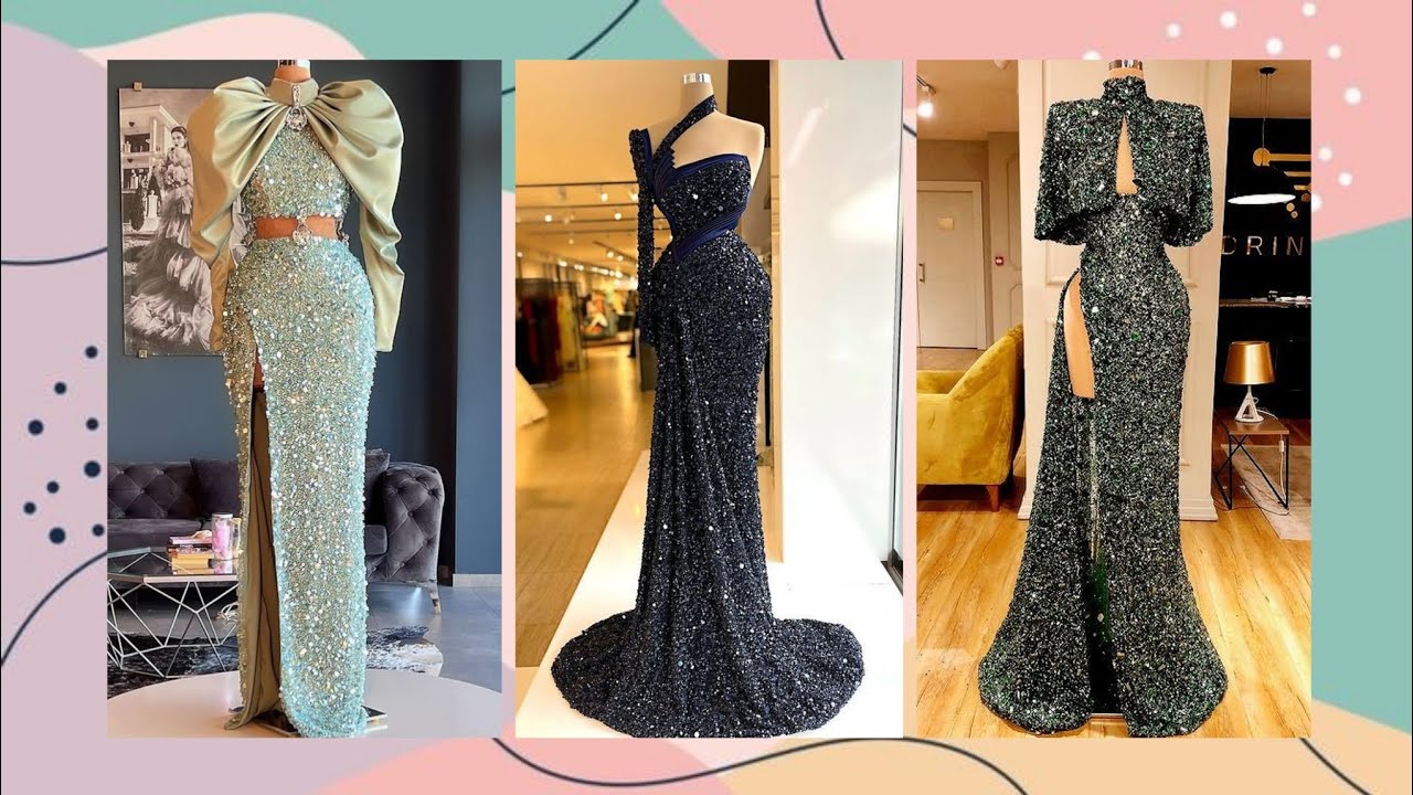 Trendy stylish Sequin Shinny Long Party wear Dresses || Sequin Prom Dress || Shinny Party Outfits