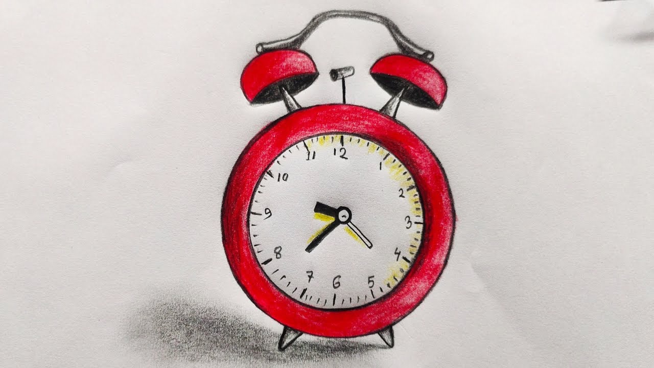 alarm clock drawing easy \\ watch drawing \\ how to draw an alarm clock