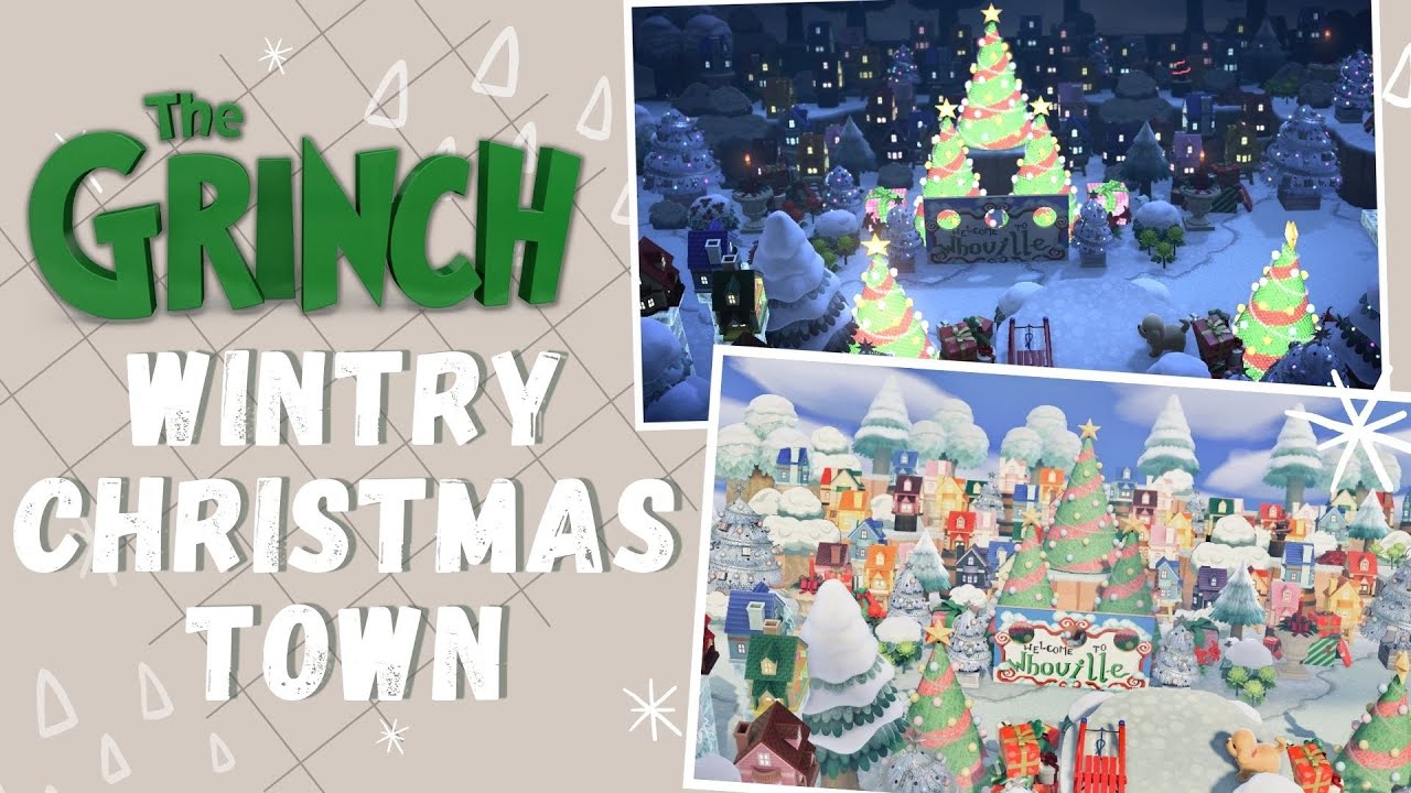 WINTRY CHRISTMAS WHOVILLE TOWN with THE GRINCH | Island Tour | Animal Crossing New Horizons