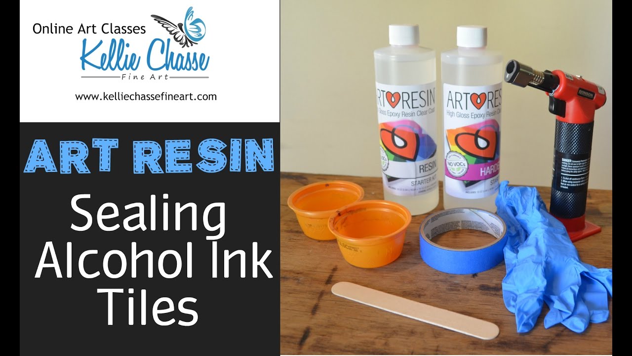 Art Resin Pour Demo on Alcohol Ink Art Tile (Time Lapse) ArtResin