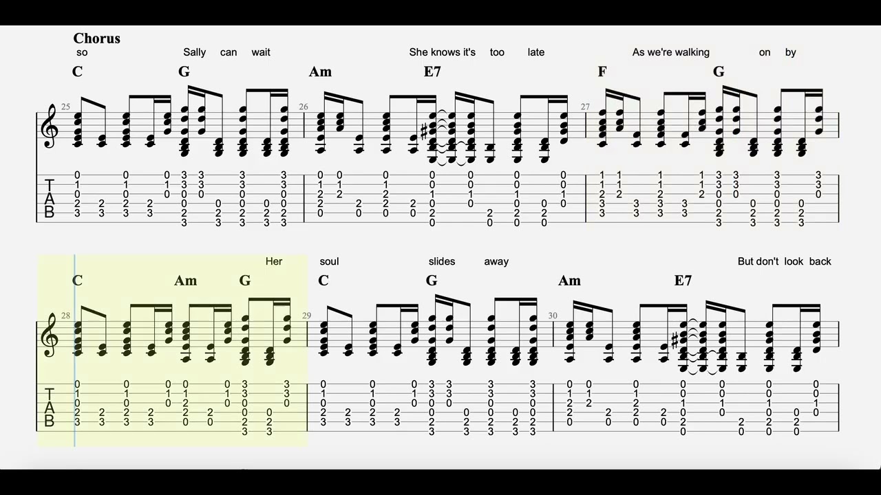 Oasis |  Don't Look Back In Anger |Tab | MMO | Backing Track | Standard Tuning