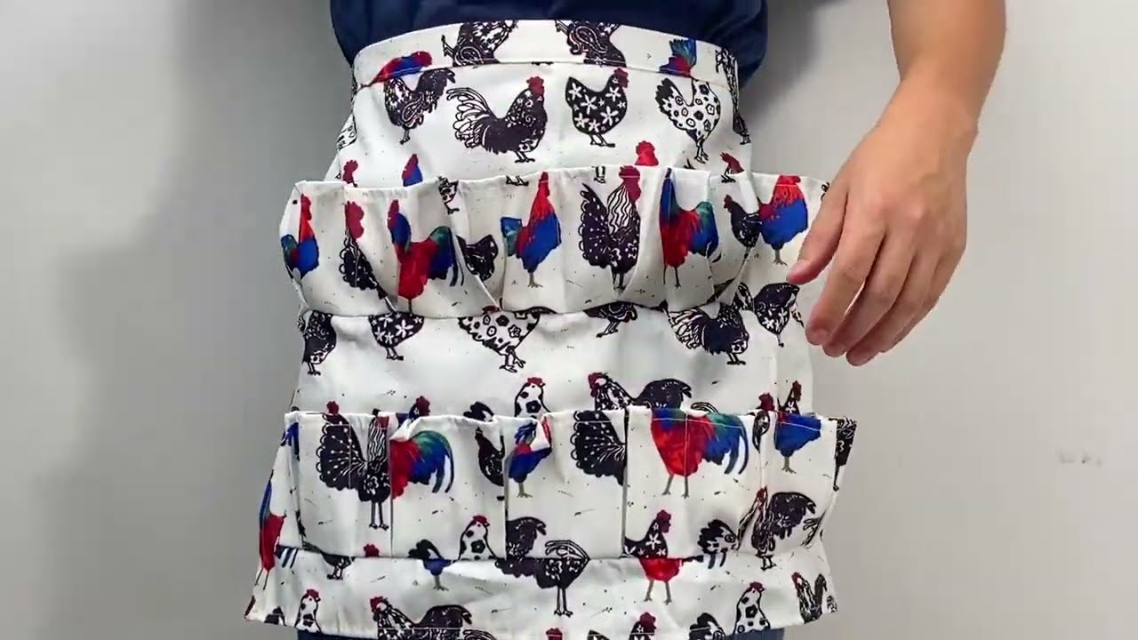 Egg Apron, 12 Pockets Canvas, Gathers Chicken/Duck/Goose Eggs, Unisex Adult Size#kitchentools #cook