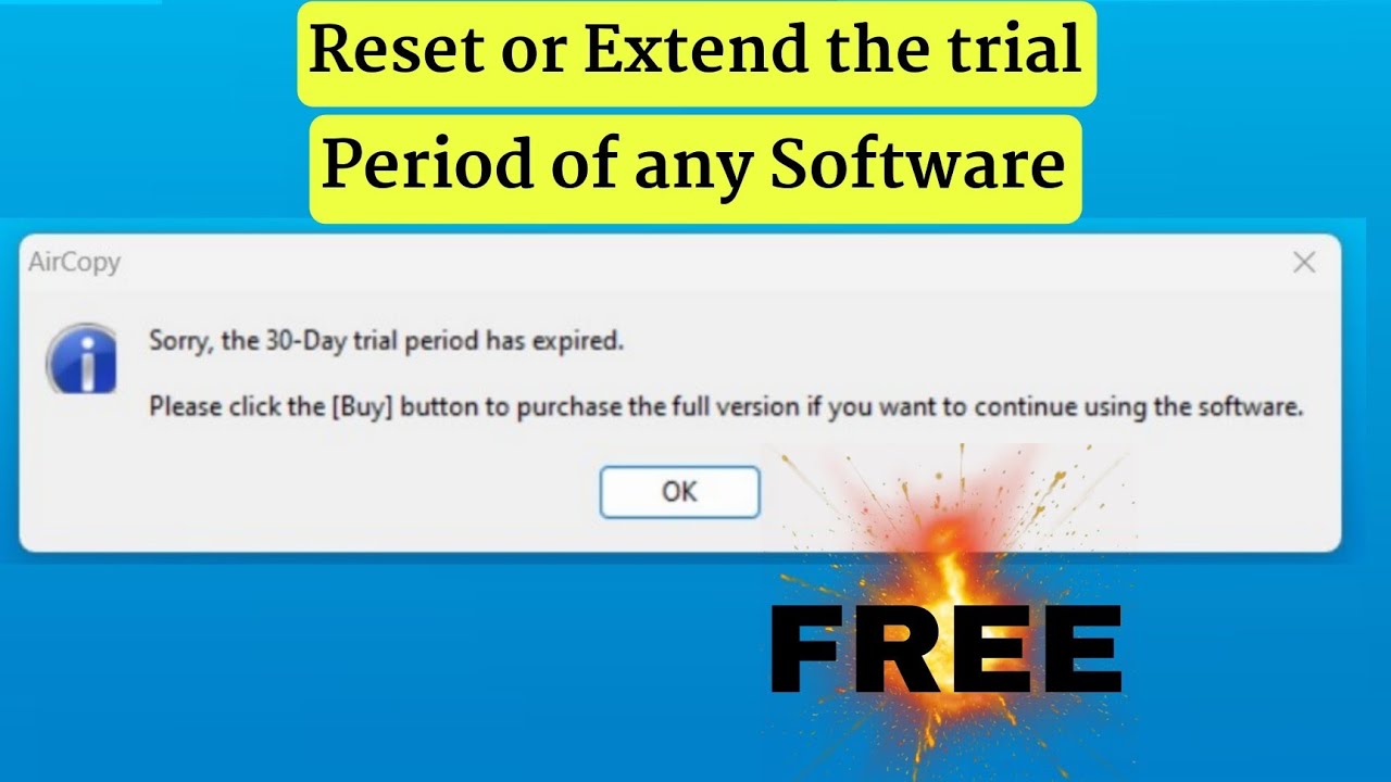 how to reset or extend the trial period of any software