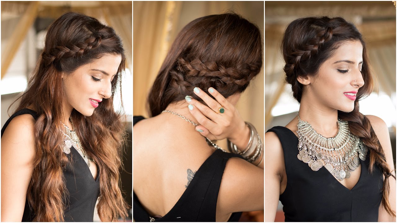 3 Party Hairstyles - How To : CUTE & EASY Braid Hairstyles For Medium To Long Hair