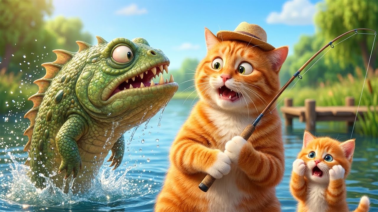 Mama Cat & Little Kitten’s River Fishing Turns Into a Heartbreaking Accident 😿🚲🐾”