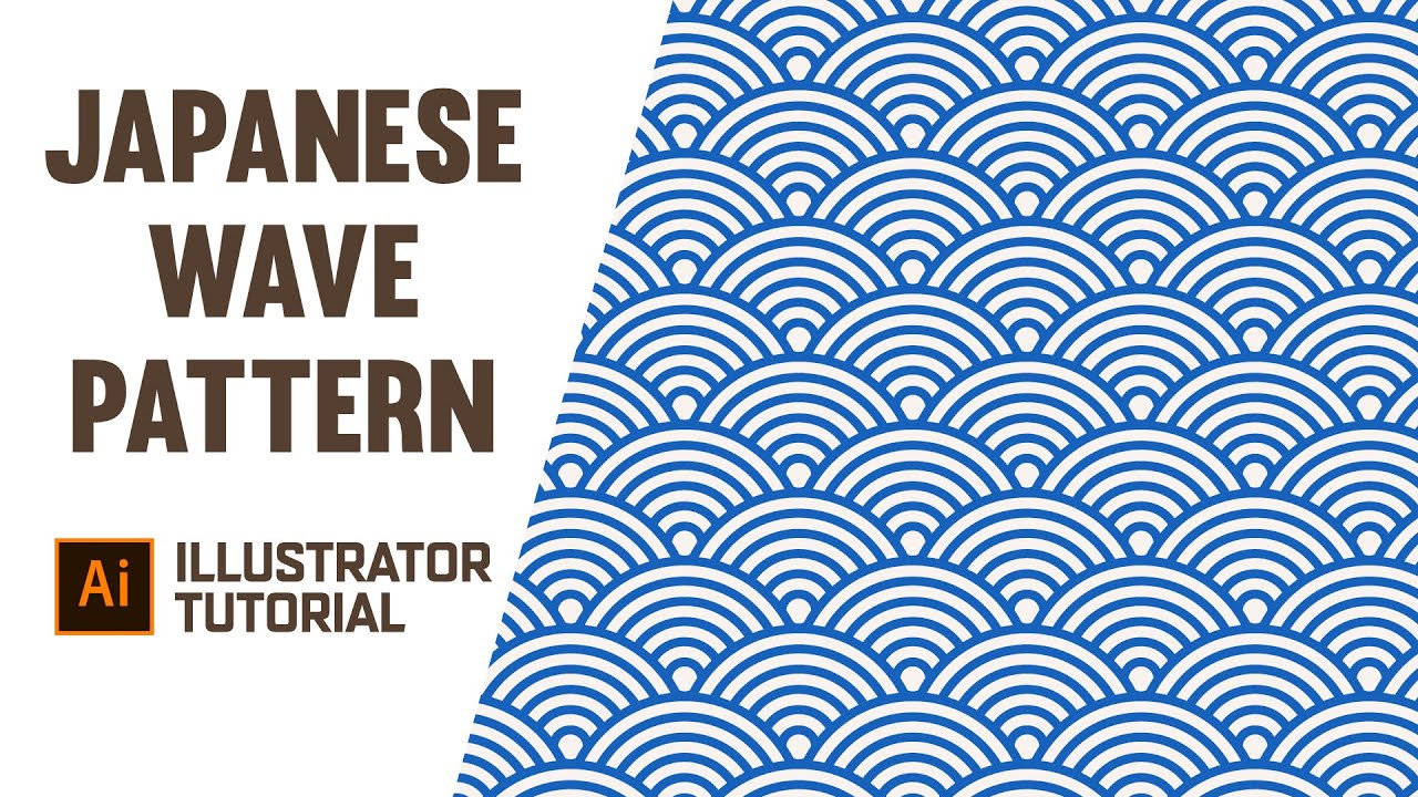Japanese wave pattern Design in Adobe Illustrator | Adobe Illustrator cc
