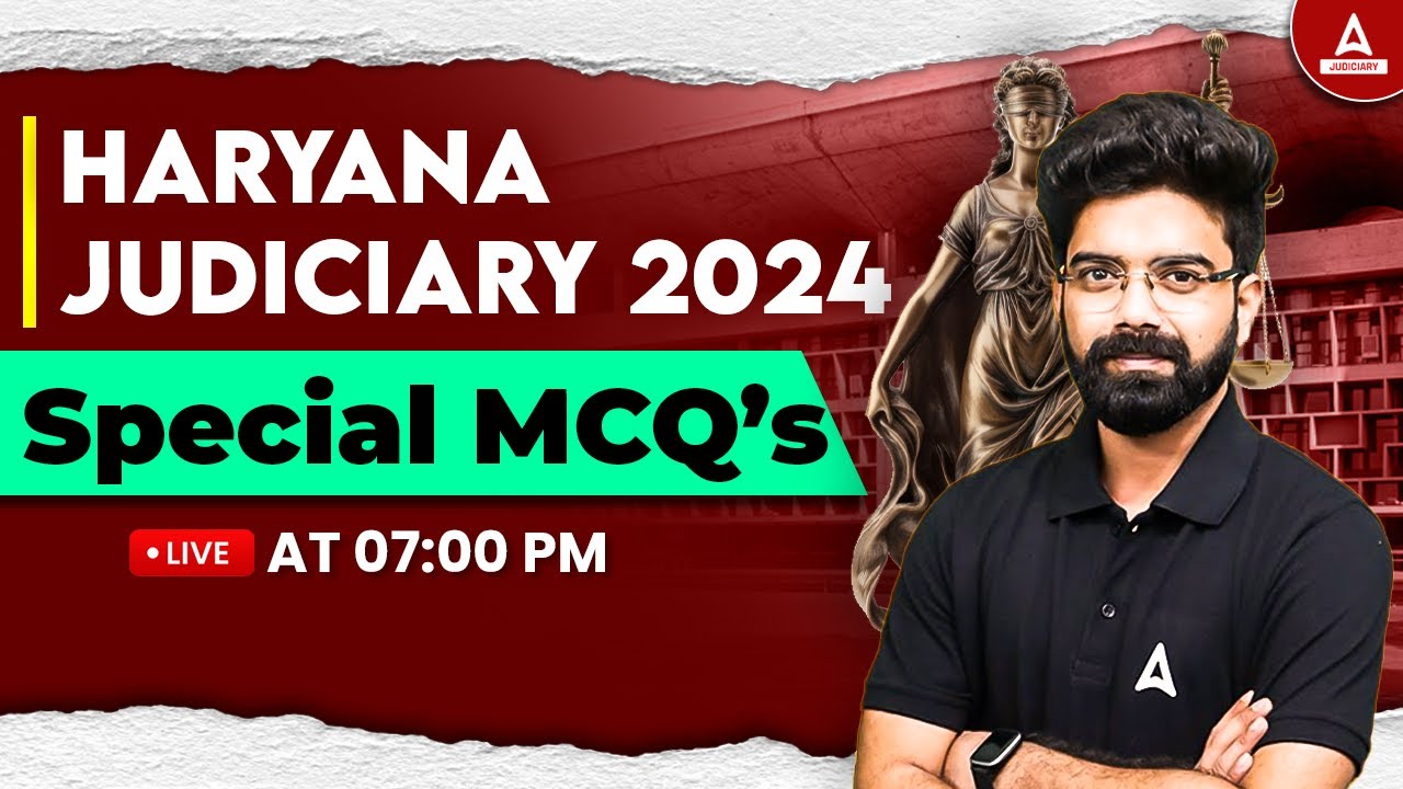 Haryana Judiciary Prelims 2024 | Most Important MCQ/PYQ| HJS 2024 | By Amit Sir | Adda247 Judiciary