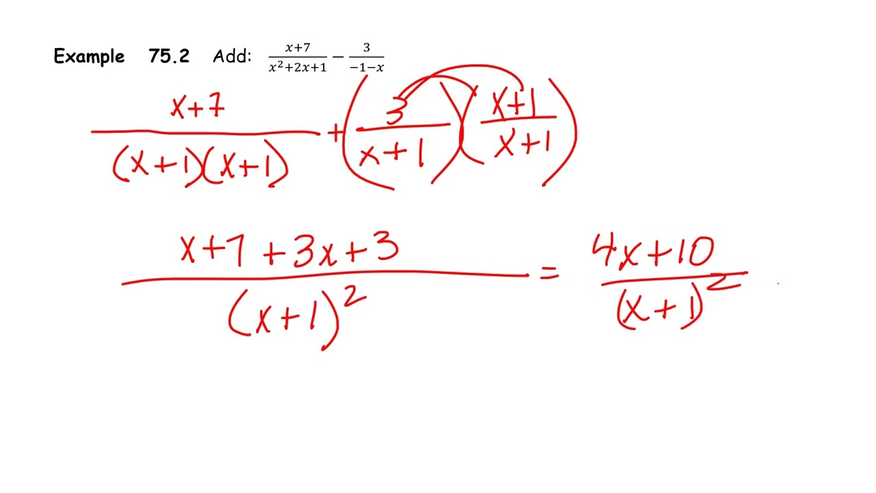 Algebra 2 Lesson 75 sign changes in the denominator