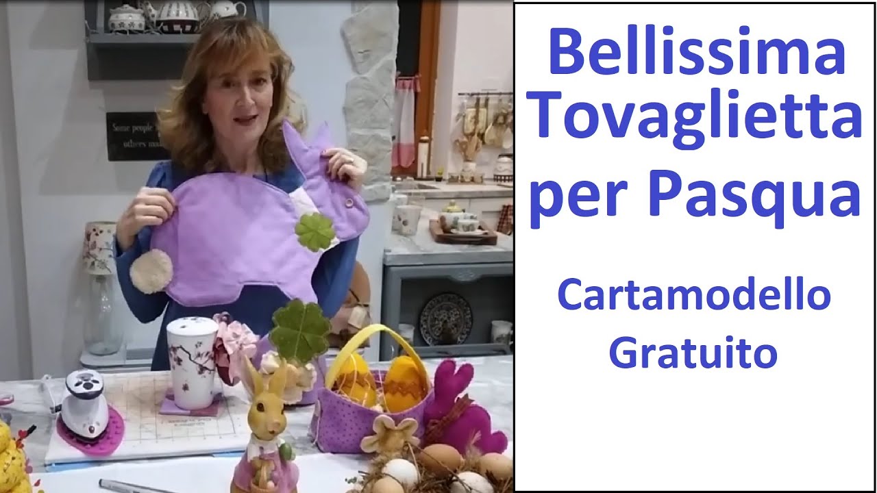 Tovaglietta di Pasqua a forma di Coniglietto Cartamodello gratuito. Tutorial facile  @countrymammy