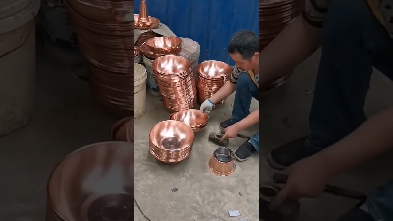 The art of making copper bowls: a mesmerizing process#copperbowl #handcrafted