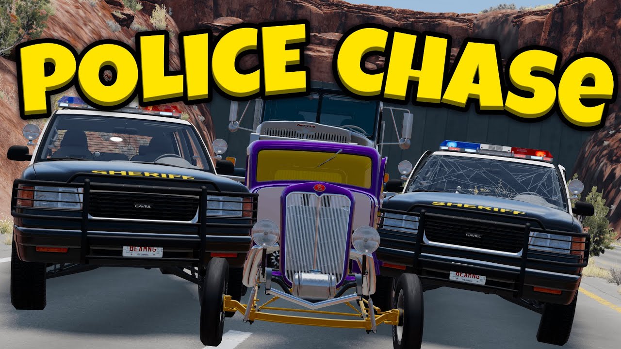 Police ONLY Random Cars Challenge Police Chase? (BeamNG Drive Mods!)