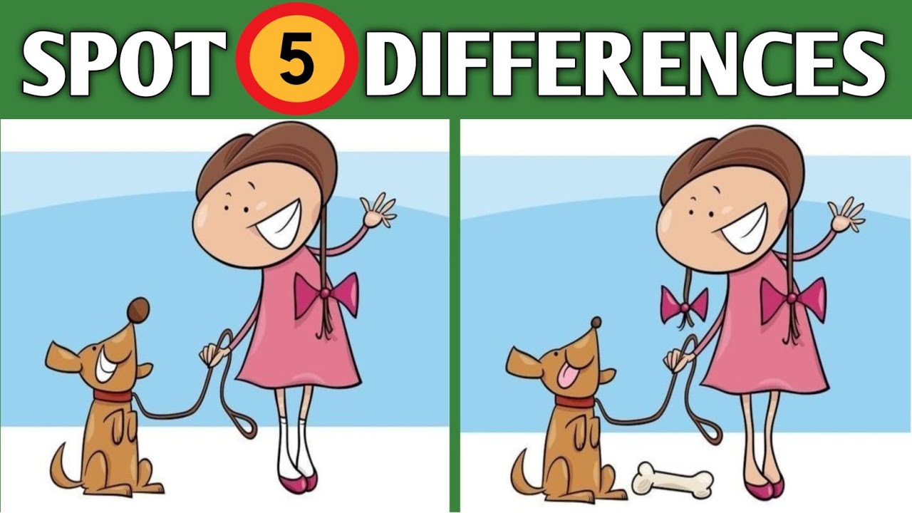 Spot 5 Differences | Spot 5 Difference Between two Images | Riddle Hunt