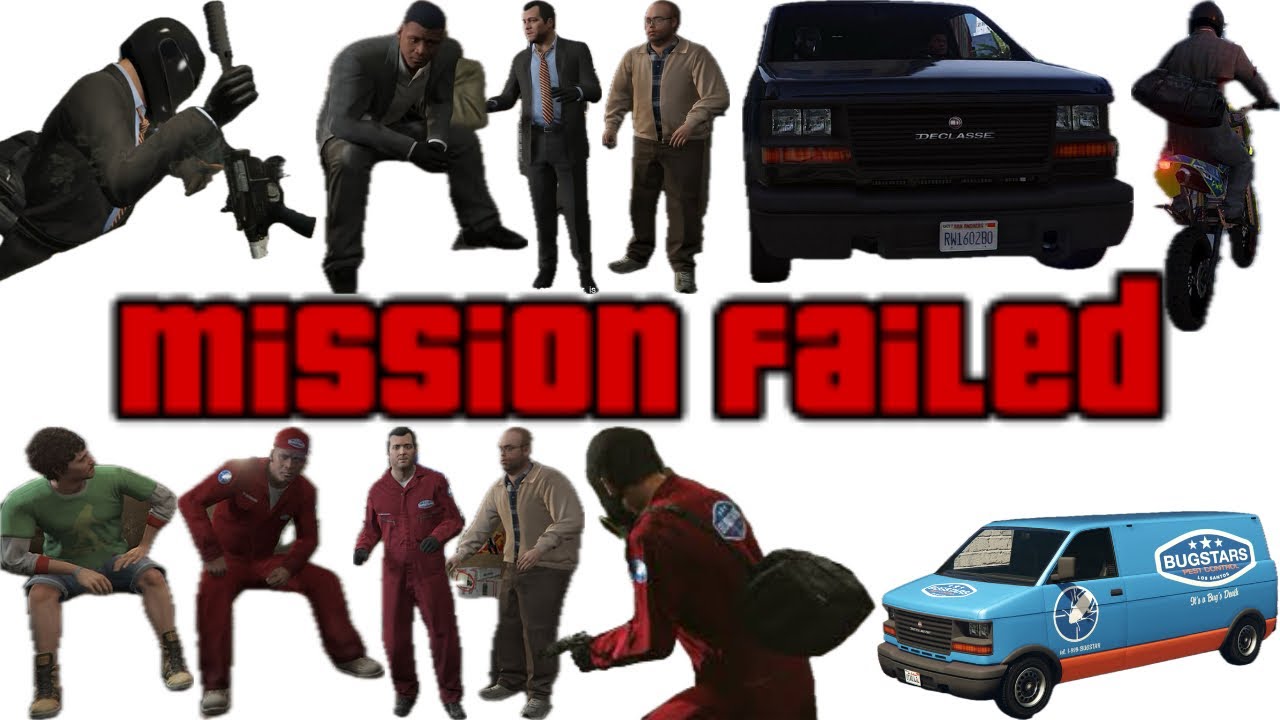 GTA V Mission Failed Compilation - The Jewel Store Job Loud and Smart