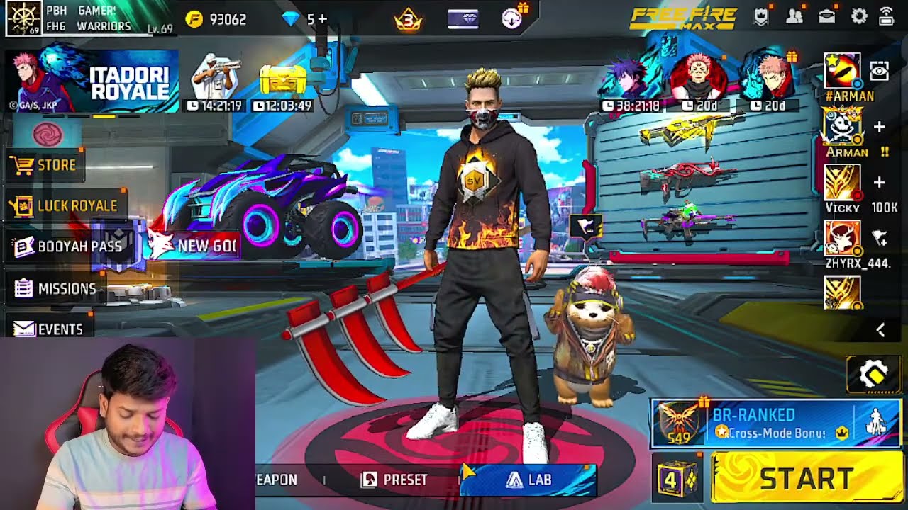 FREE FIRE LIVE V BADGE GUILD TESTING | GUILD TEST | YOUTUBER KA GUILD V BADGE GUILD