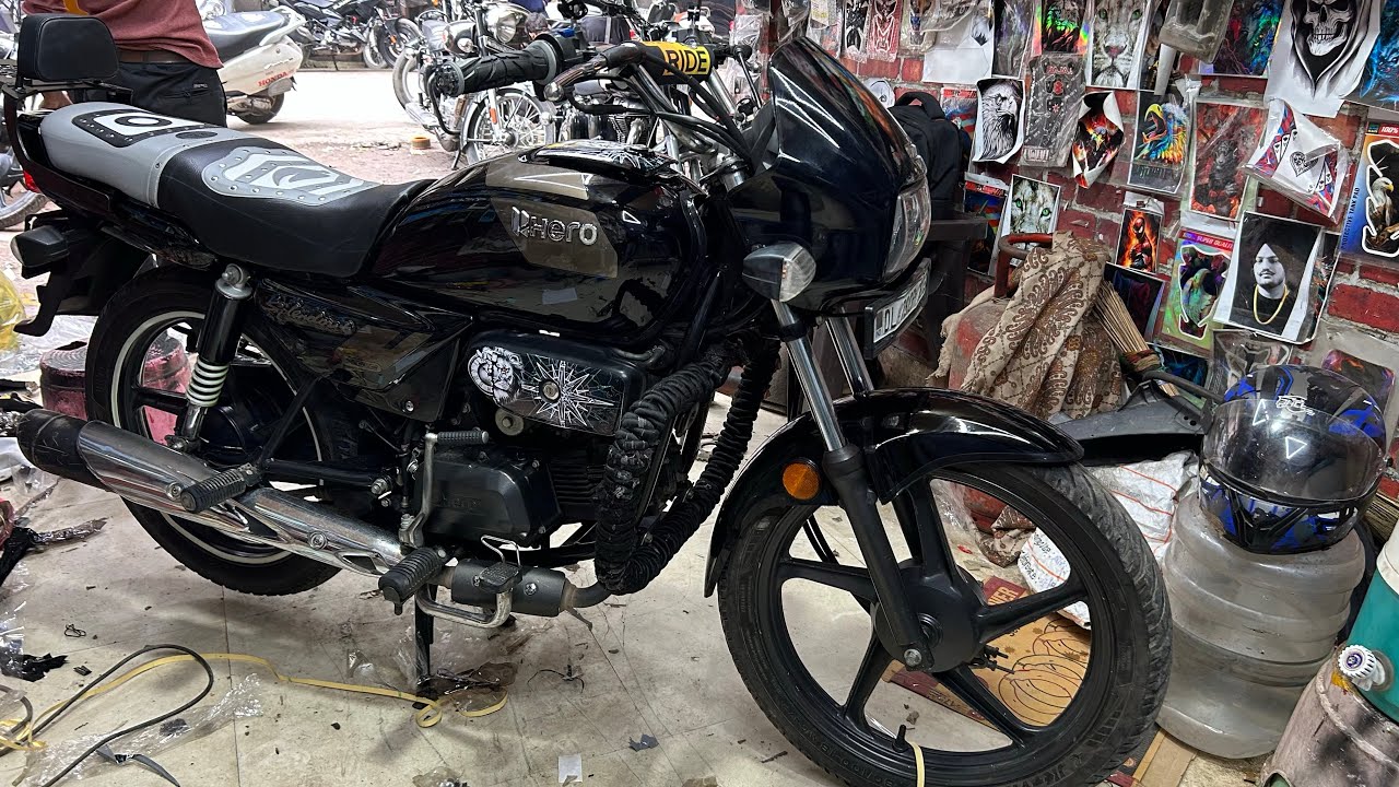 2025 cheapest Modified Hero Splendor + Xtec | Splendor modification | Black modified