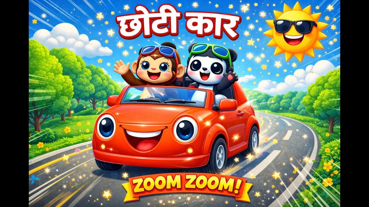 Chhoti Car Chali | Car Song | Hindi Nursery Rhymes | Vehicles for Kids | Chiku Piku Rhymes