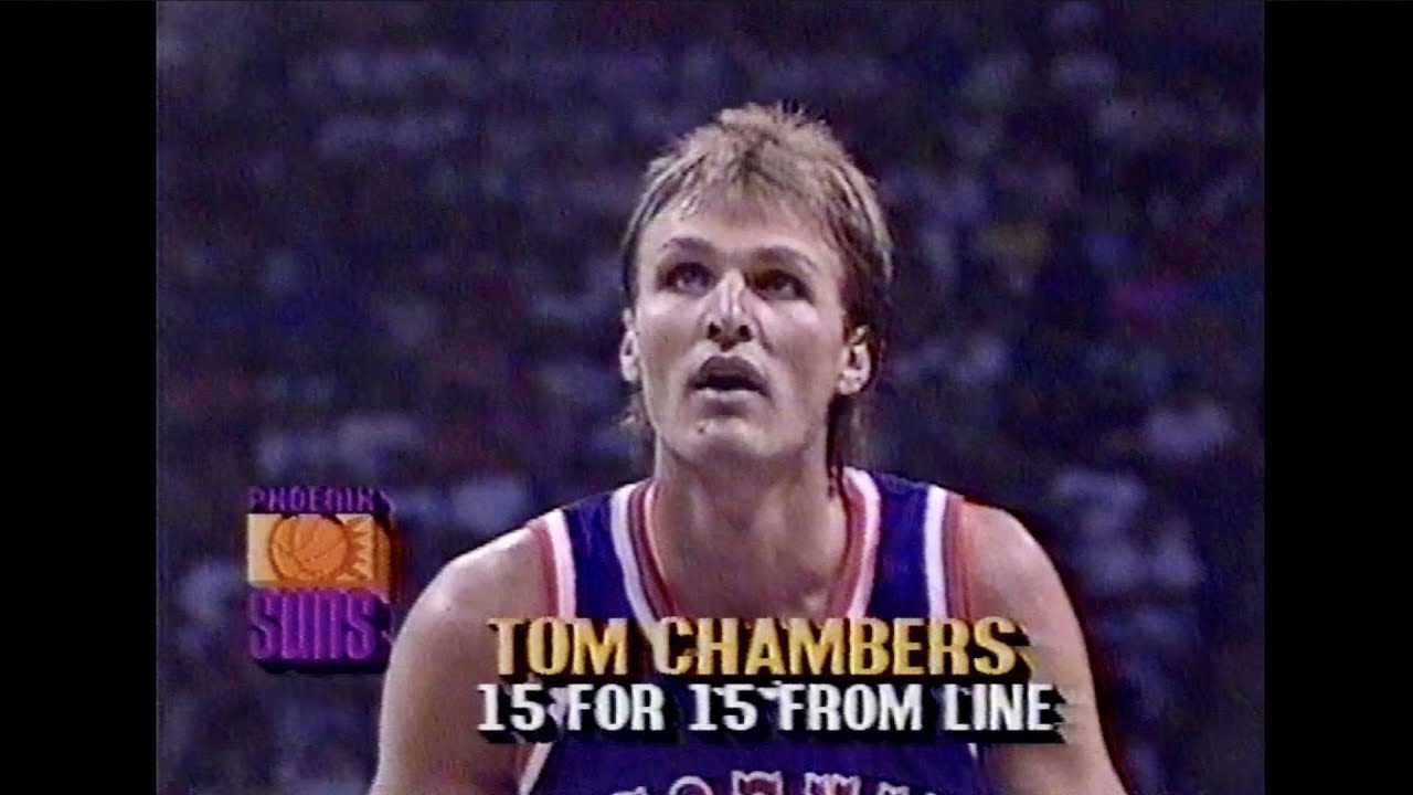 Suns at Jazz 1990 WC1R Gm 5 (Highlights) - Tom Chambers 32 Points in Elimination Game
