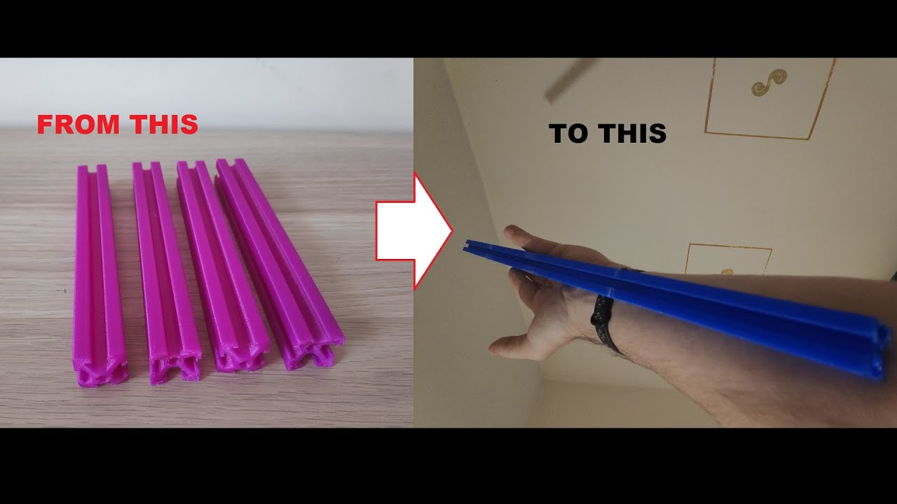 Tutorial how to create longer 2020/3030 profile, than your 3D printer can print