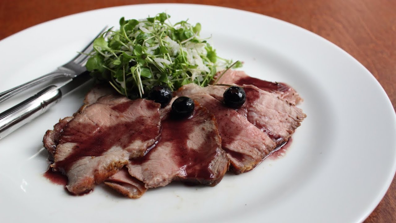 Pork Roast with Blueberry Port Sauce - Pork Shoulder with Port Wine and Fresh Blueberries