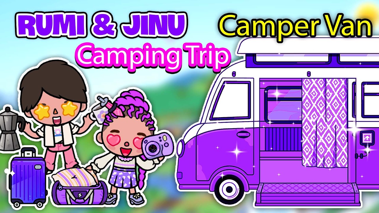 Family Camping Trip 🏕️ Aesthetic Camper Van for Jumi & Jinu 💖 Toca Boca | SanSan Toca Channel