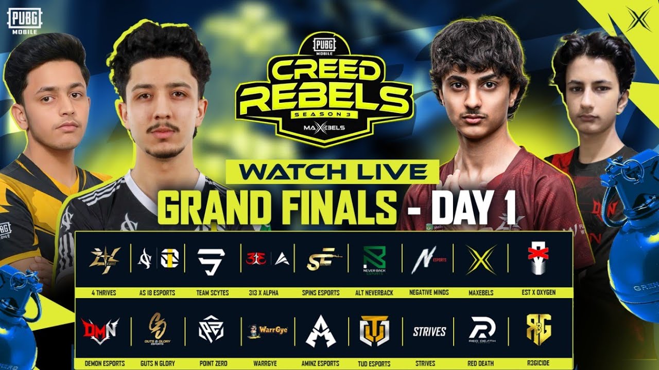 [URDU] PUBG MOBILE CREED REBELS S3 GRAND FINALS | DAY 1 | Ft. #4T #i8 #AMZ #R3G #SCYTES