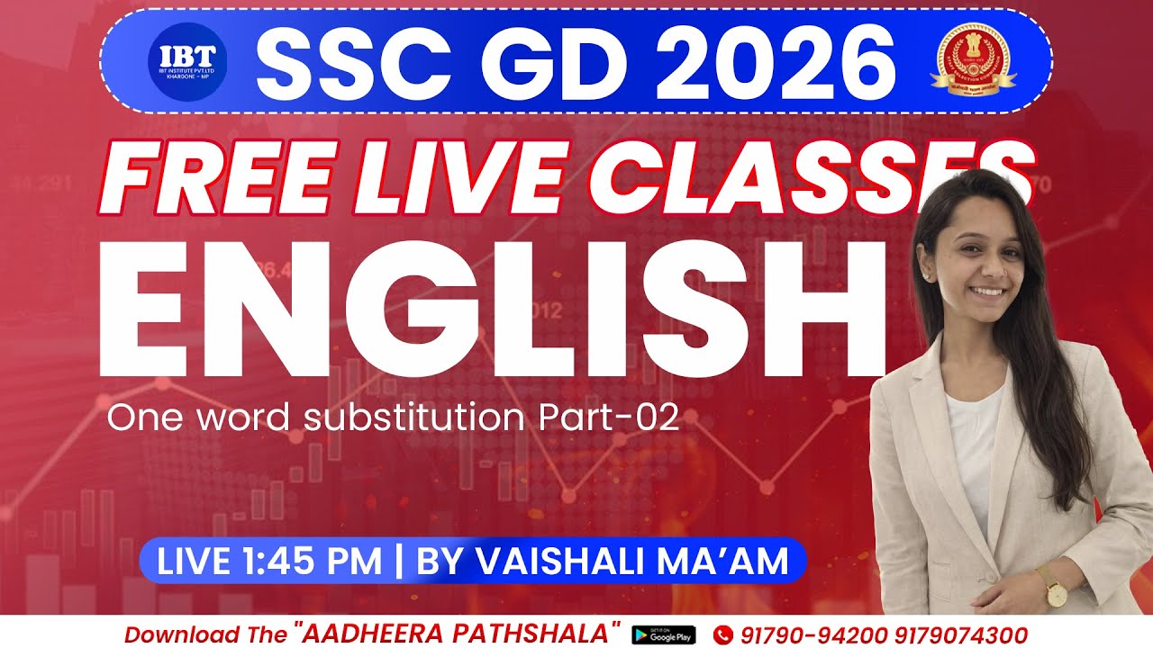 ONE WORD SUBSTITUTION |ENGLISH |SSC - GD Foundation Batch 2026