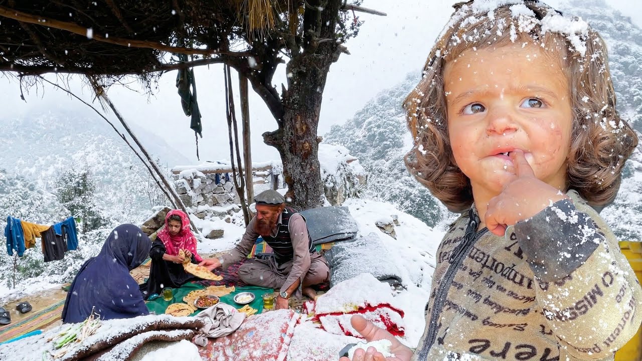 A Little Girl’s Fight for Survival in the Frozen Mountains - A snowy freezing winter morning