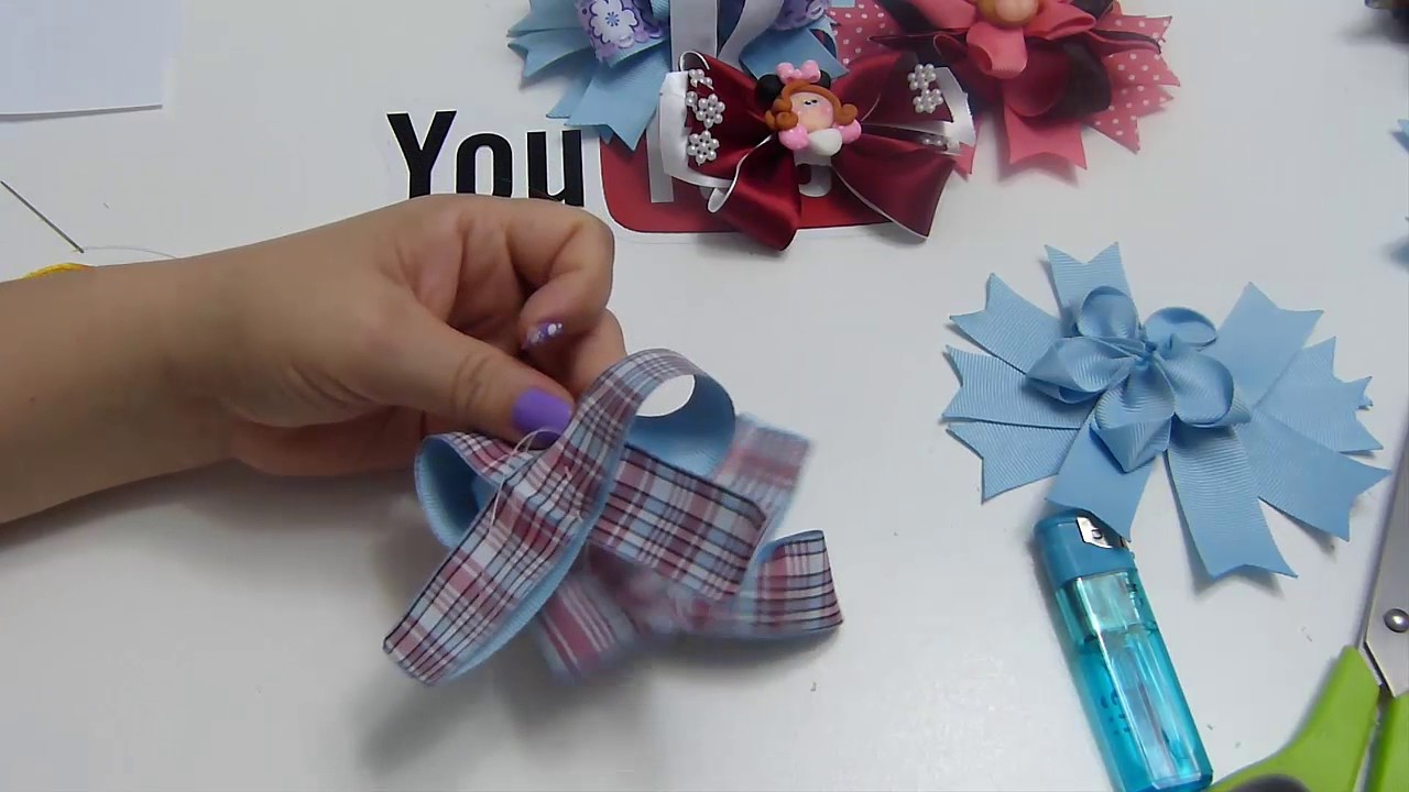Como Hacer lazo Boutique facil🎀🌸🌸 Flores de listón, Como hacer un lazo doble súper fácil