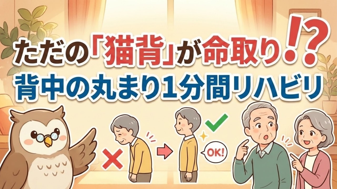 【老後のため必見】ただの「猫背」が命取り!? 内臓を潰し、寿命を縮める背中の丸まりと1分間リハビリ