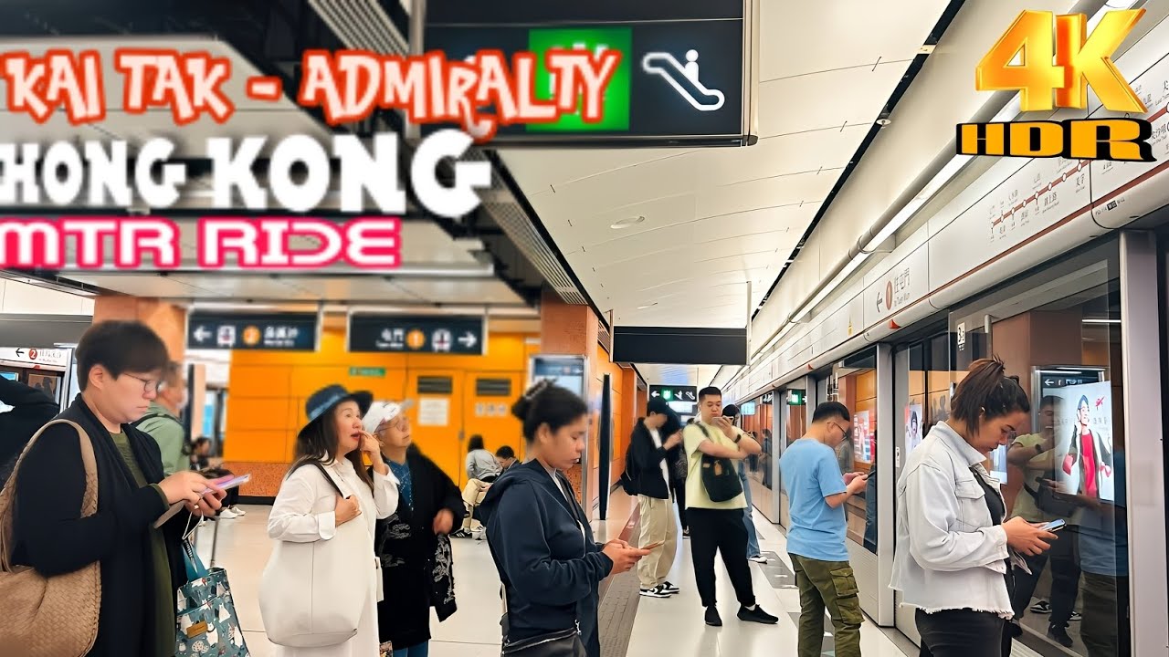 📍Hong Kong MTR ride Kai Tak to Admiralty | Tsuen Ma Line to Hk Island | 4k HDR #hongkong #mtr #tour