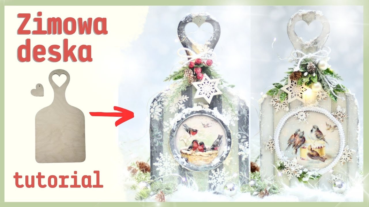 Świąteczna deska decoupage w dwóch odsłonach No. 942
