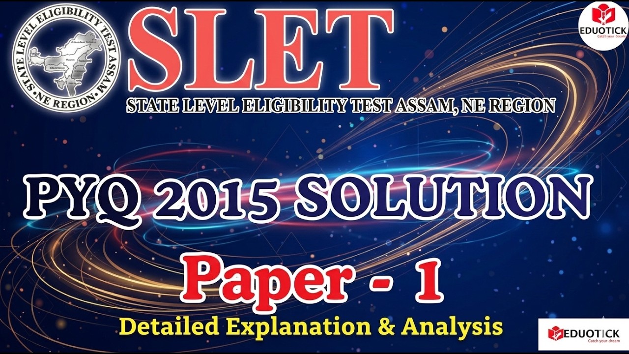 SLET North East Paper 1 PYQ Solution 2015 | Complete Explanation #sletpyq #slet2026