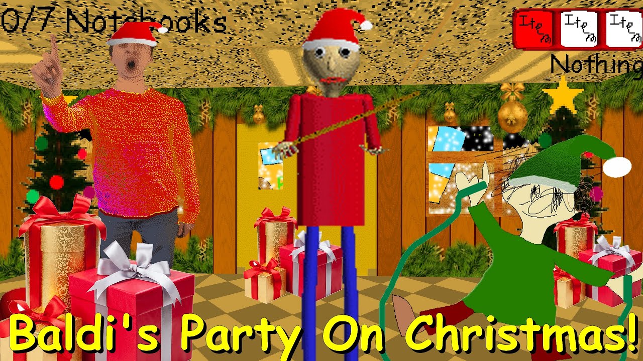Baldi's Party On Christmas - Baldi's Basics Mod