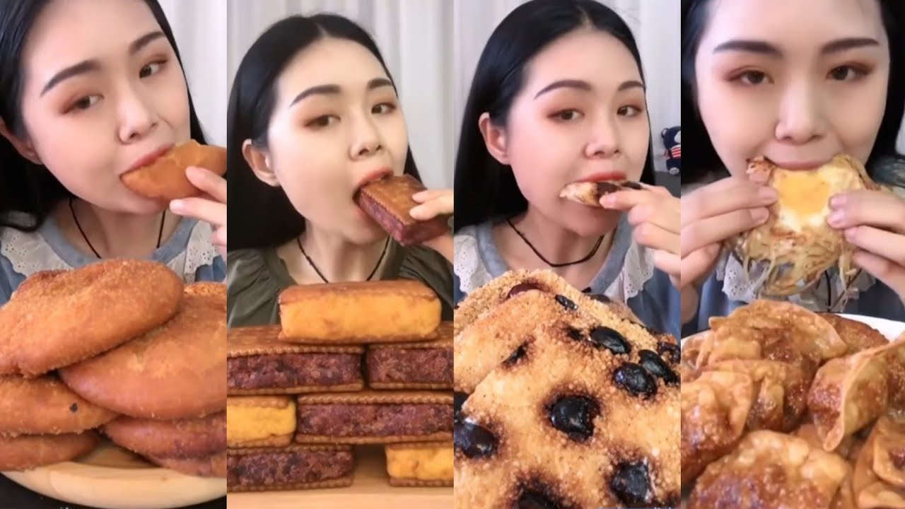 如花- DEEP-FRIED FOOD compilation #1(PUMPKIN BISCUIT,RICE CAKE,etc) *CRISPY ASMR Chinese Mukbang 먹방 吃播