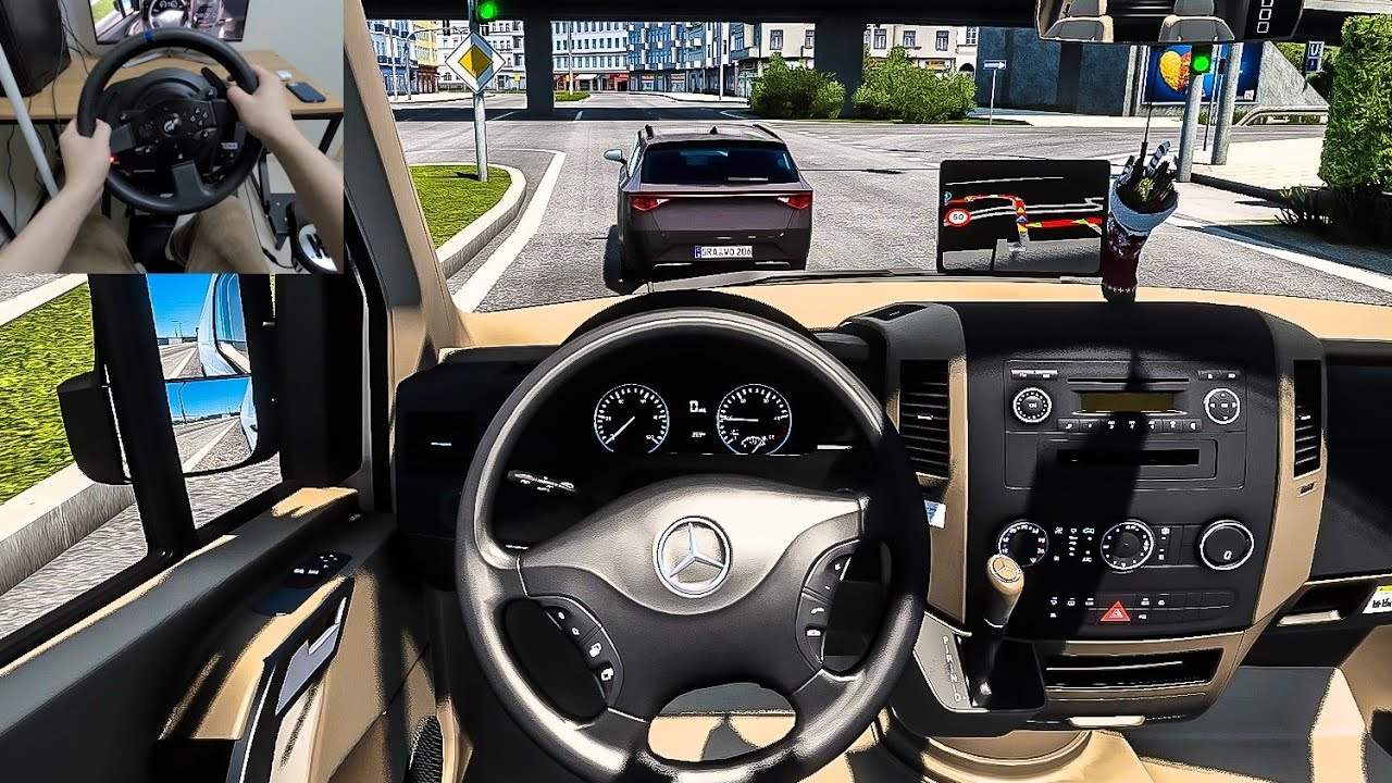 Euro Truck Simulator 2 - Mercedes Benz Sprinter Panel Van [Steering Wheel Gameplay]