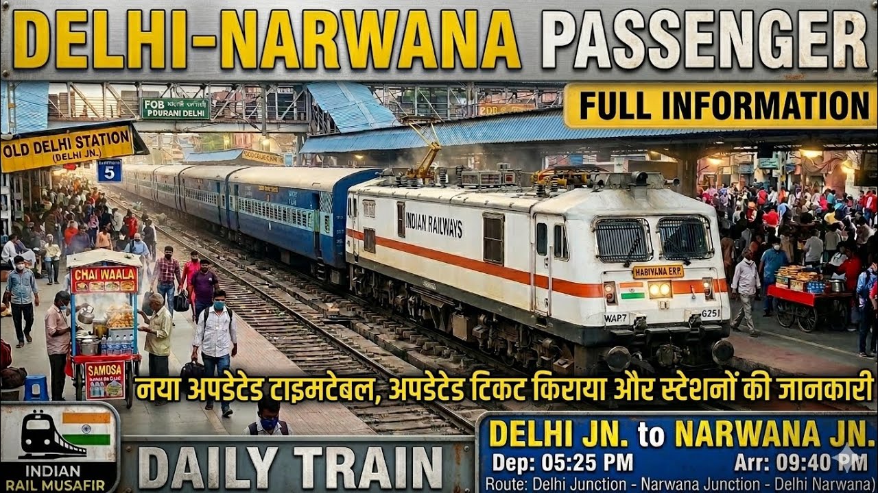 दिल्ली - नरवाना पैसेंजर | Train information | 54033 Train | Delhi - Narwana Passenger (UnReserved)