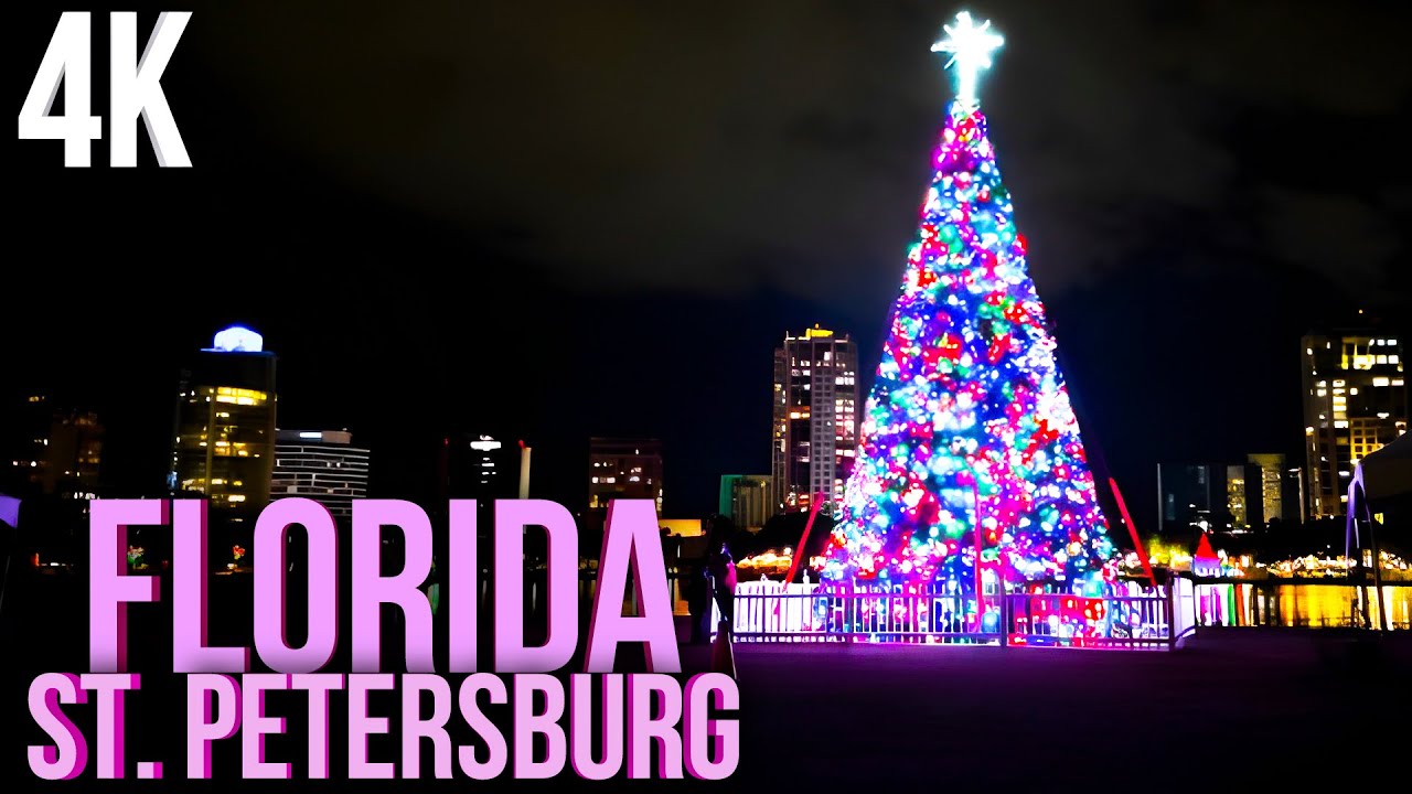 Saint Petersburg or St. Pete Florida, 4K Christmas Walking Tour