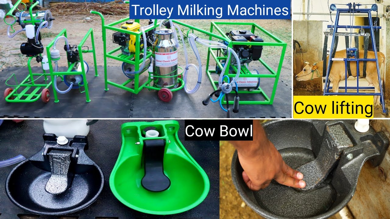 Trolley type milking machine, Cow Water Bowl & Cow Lifting Machine | Dairy Farms Equipment's | KCI