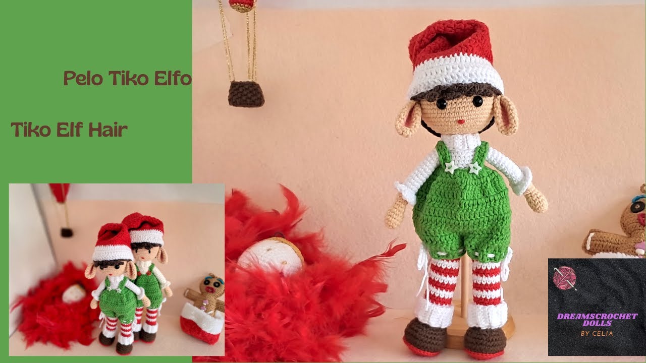 👉 Cómo tejer el pelo de Tiko, el elfo navideño 🎄✨ | Tutorial de Crochet paso a paso