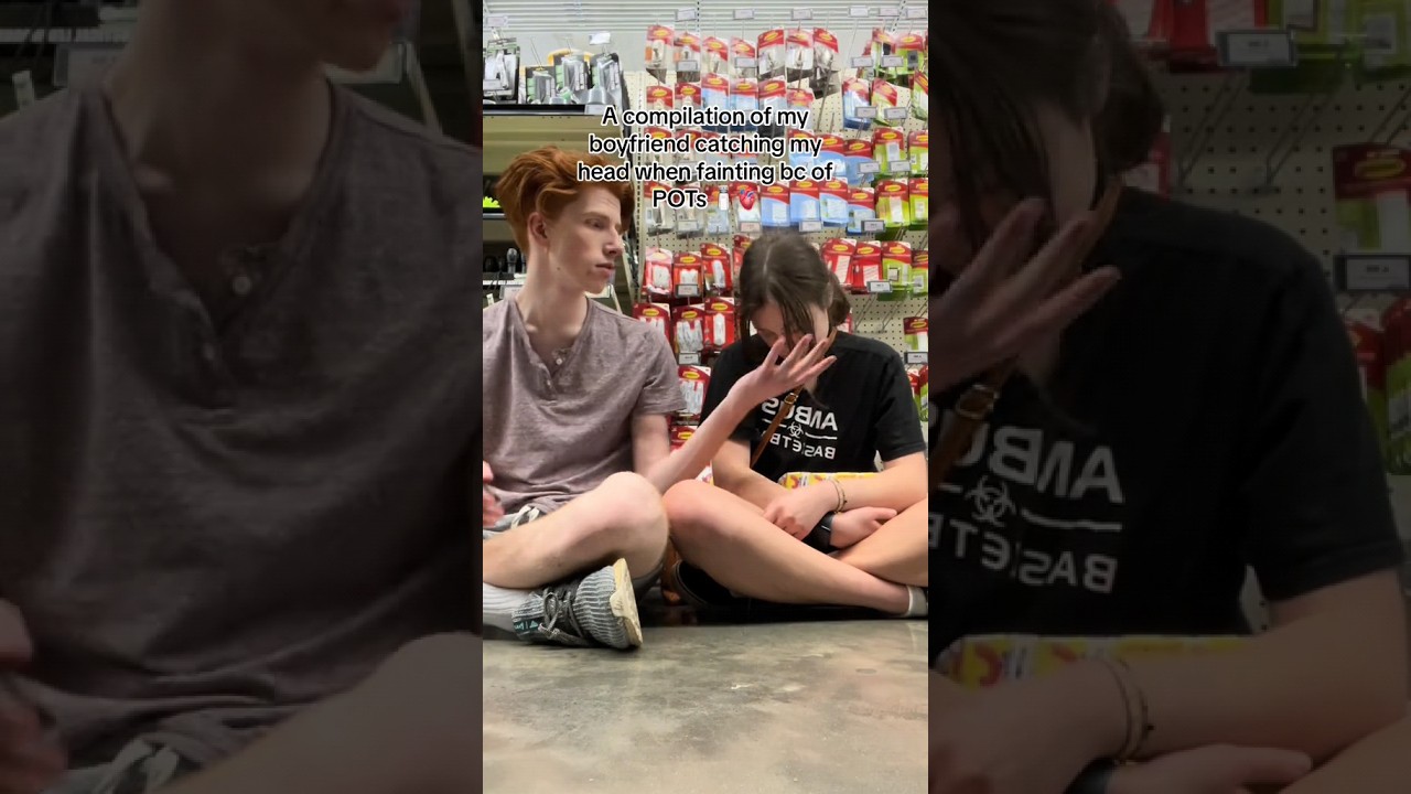 A compilation of my boyfriend catching my head when fainting because of POTs 🧂🫀 #shorts
