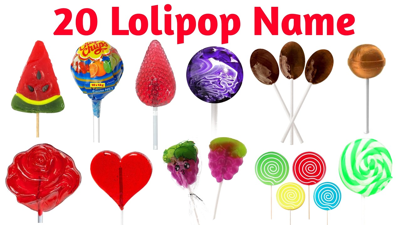 20 Lollipop Names in English and Hindi | 20 लॉलीपॉप के नाम बच्चों के लिए | Kids Learning Video