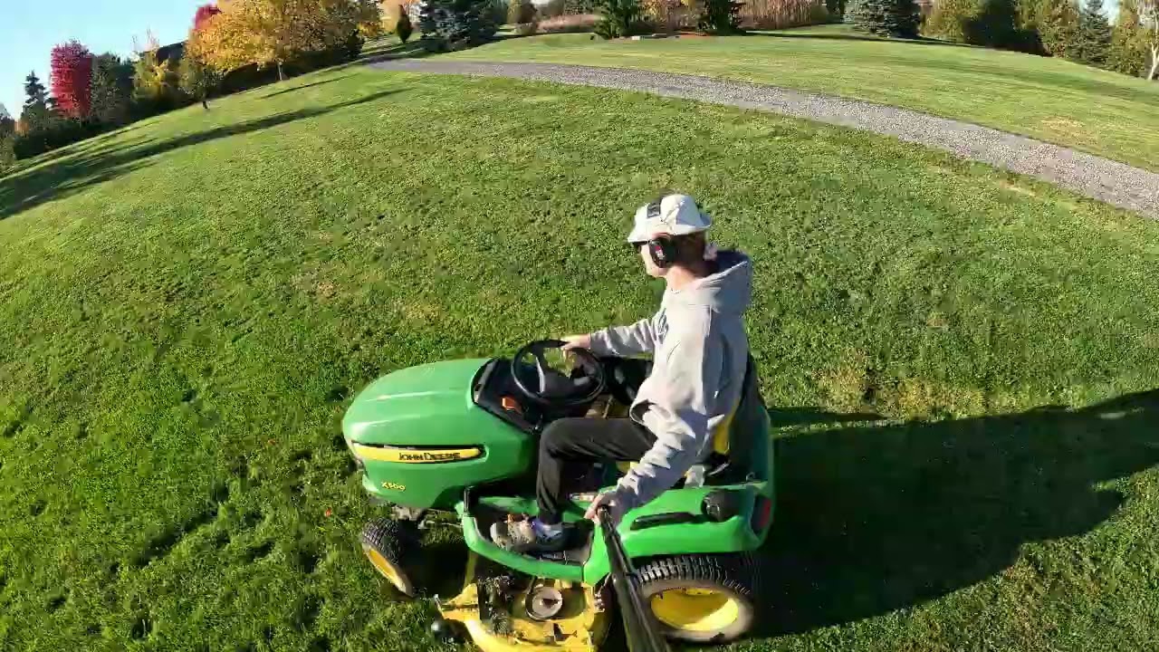John Deere Lawnmower Cutting the Lawn